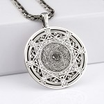 925 Ayar Gümüş Kral Zincirli İslami Hat Sanatlı Madalyon Erkek Kolye