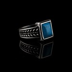 Firuze Taşlı Otantik Gümüş Erkek Yüzük