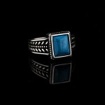 Firuze Taşlı Otantik Gümüş Erkek Yüzük