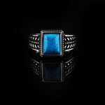 Firuze Taşlı Otantik Gümüş Erkek Yüzük