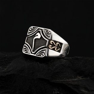 Özel Tasarım 'Mim' Harfli Gümüş Erkek Yüzüğü