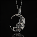 Mistik Ay Yüzü Gümüş Kolye