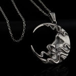 Mistik Ay Yüzü Gümüş Kolye