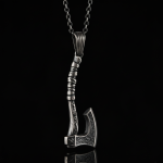 Gümüş Viking Baltası Kolye | Erkek Oksitli Balta Ucu Kolye