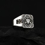 Teşkilatı Mahsusa İşlemeli Özel Tasarım Gümüş Erkek Yüzük