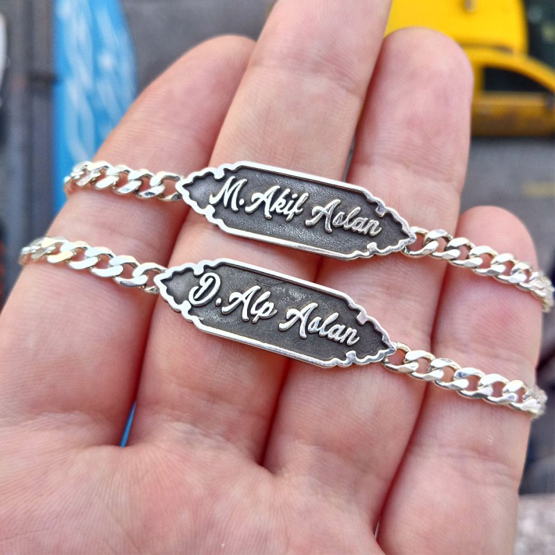 925 Ayar Gümüş Kişiye Özel Çocuk Bileklik 925 Ayar Gümüş Kişiye Özel Çocuk Bileklik