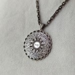 Kişiye Özel Kufi Sanatı Esna ül Hüsna Madalyon Kolye ve 55 cm Zincir