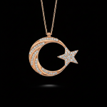 925 Ayar Gümüş Rose Renk Zirkon Taşlı Ay Yıldız Gümüş Kolye 925 Ayar Gümüş Rose Renk Zirkon Taşlı Ay Yıldız Gümüş Kolye