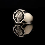925 Ayar Gümüş Aslan Figürlü Erkek Yüzük – Güç ve Asalet Sembolü