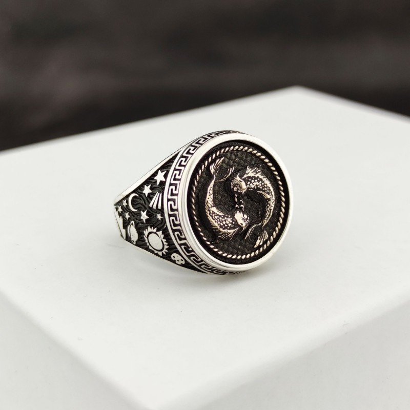 925 K Silver Fish Burcu Ring