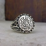 925 Ayar Gümüş La Galibe İllallah İşlemeli Erkek Yüzük