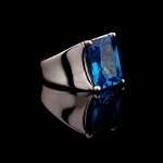 925 Ayar Gümüş Mavi Akuamarin Taşlı Sade Erkek Yüzük 925 Ayar Gümüş Mavi Akuamarin Taşlı Sade Erkek Yüzük