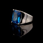 925 Ayar Gümüş Mavi Akuamarin Taşlı Sade Erkek Yüzük 925 Ayar Gümüş Mavi Akuamarin Taşlı Sade Erkek Yüzük