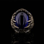 925 Ayar Gümüş Mavi Zirkon Taşlı Ejderha Figürlü Erkek Yüzük