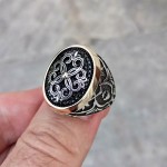 925 Ayar Gümüş Mikro Taşlı Yonca Desenli Erkek Yüzük