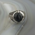 925 Ayar Gümüş Siyah Oniks Taşlı Minimalist Erkek Yüzük