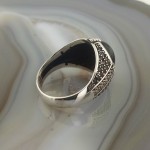 925 Ayar Gümüş Siyah Oniks Taşlı Minimalist Erkek Yüzük