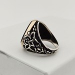 925 Ayar Gümüş Siyah Oniks Oval Taşlı Erkek Yüzük