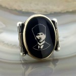 925 Ayar Gümüş Mustafa Kemal Atatürk İşlemeli Erkek Yüzük
