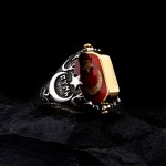 925 Ayar Gümüş Çift Taraflı Osmanlı Devlet Arması ve Ay Yıldız Erkek Yüzük – Özel Tasarım