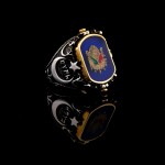 925 Ayar Gümüş Çift Taraflı Osmanlı Devlet Arması ve Ay Yıldız Erkek Yüzük – Özel Tasarım