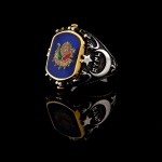 925 Ayar Gümüş Çift Taraflı Osmanlı Devlet Arması ve Ay Yıldız Erkek Yüzük – Özel Tasarım