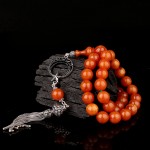 Eskitme Model Sıkma Kehribar Tesbih Ayyıldız Mikro Taşlı Fizyon 925 Ayar Gümüş Püsküllü0