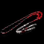 Süzme Renk Kapsül Kesim 925 Ayar Gümüş Püsküllü Ateş Kehribar Tesbih